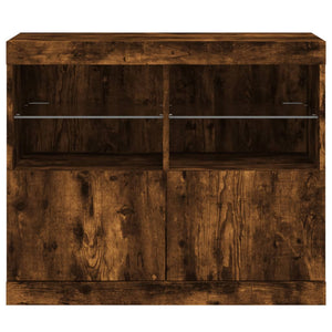 Credenza con Luci LED Rovere Fumo 81x37x67 cm 836662