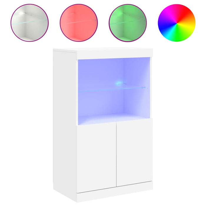 Credenza con Luci LED Bianca 60,5x37x100 cm 836665