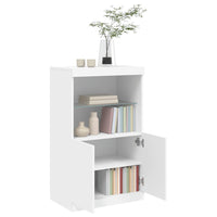 Credenza con Luci -Buffet-Armadio da cucina Bianca 60,5x37x100 cm