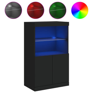 Credenza con Luci LED Nera 60,5x37x100 cmcod mxl 110267