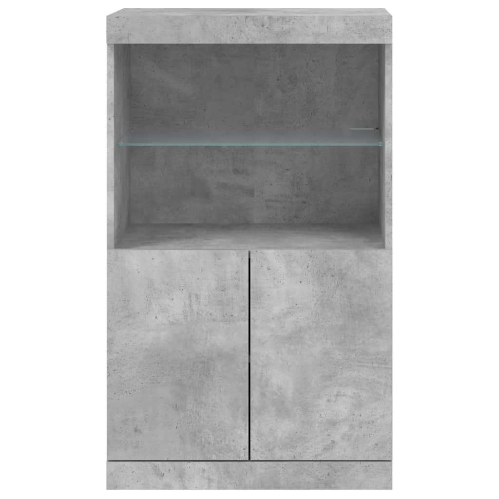 Credenza con Luci LED Grigio Cemento 60,5x37x100 cm 836668