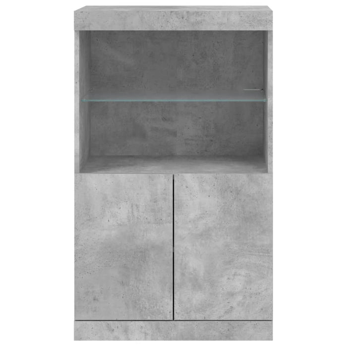 Credenza con Luci LED Grigio Cemento 60,5x37x100 cm 836668