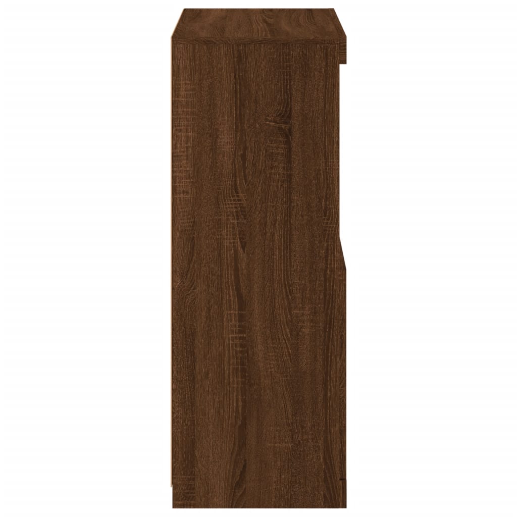 Credenza con Luci LED Rovere Marrone 60,5x37x100 cm 836671