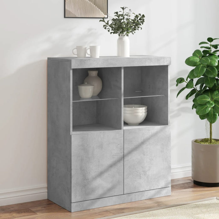 Credenza con Luci LED Grigio Cemento 81x37x100 cmcod mxl 134285