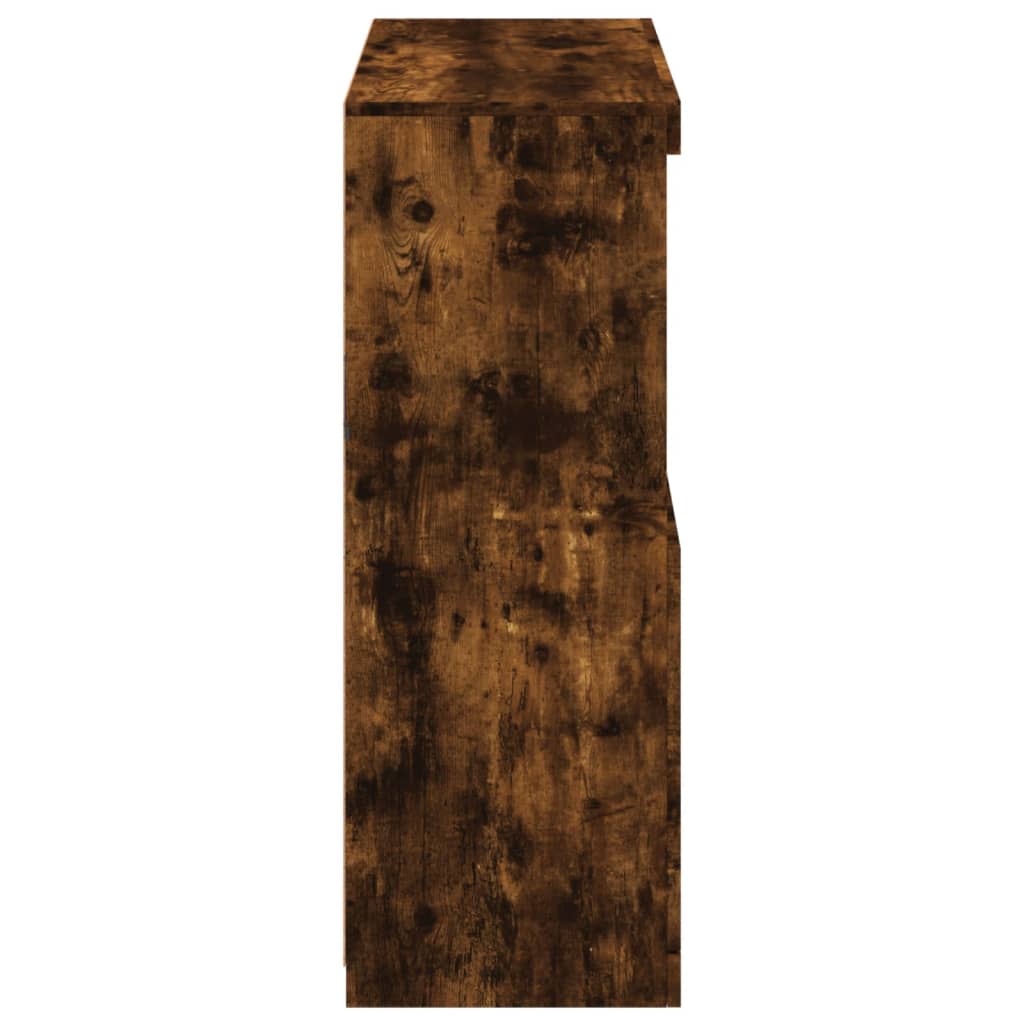 Credenza con Luci LED Rovere Fumo 81x37x100 cm 836676