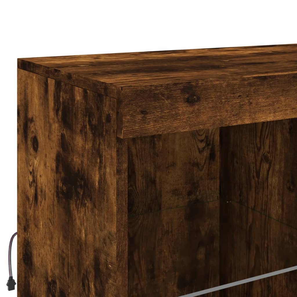Credenza con Luci LED Rovere Fumo 81x37x100 cm 836676