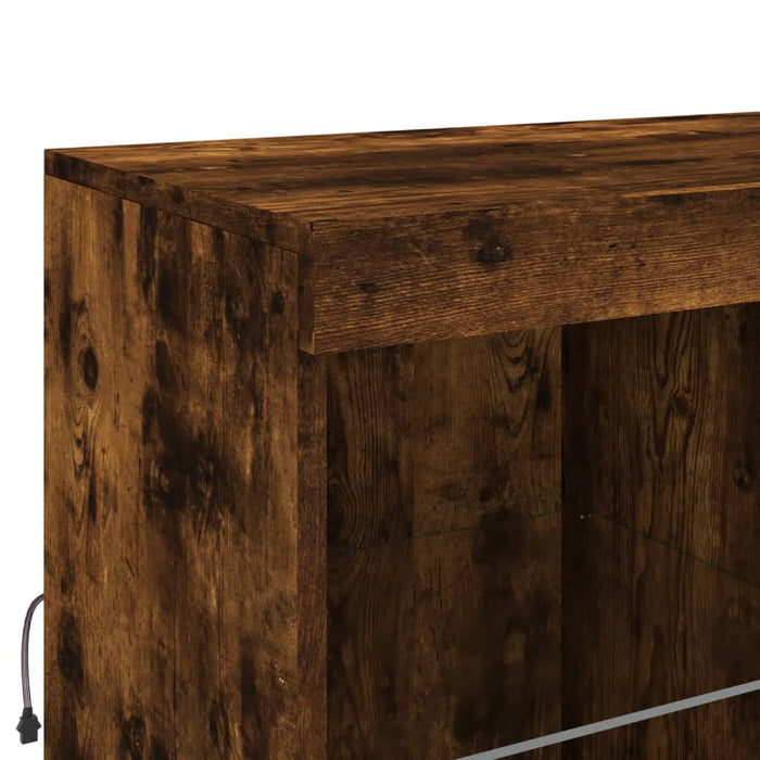 Credenza con Luci LED Rovere Fumo 81x37x100 cm 836676