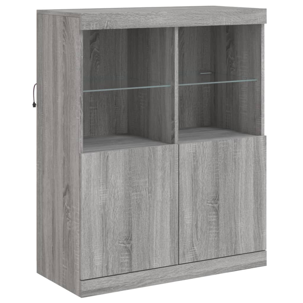 Credenza con Luci LED Grigio Sonoma 81x37x100 cmcod mxl 134286