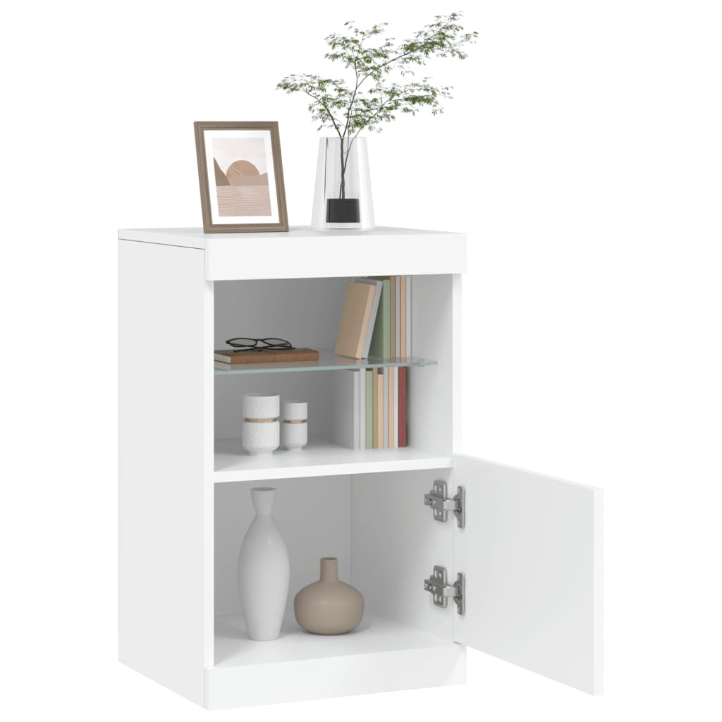 Credenza con Luci LED Bianca 41x37x67 cm 836679