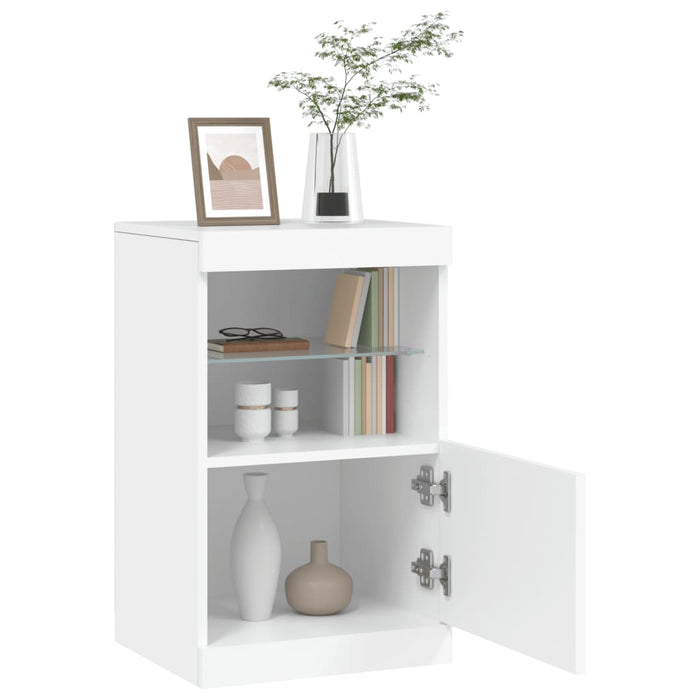 Credenza con Luci LED Bianca 41x37x67 cm 836679