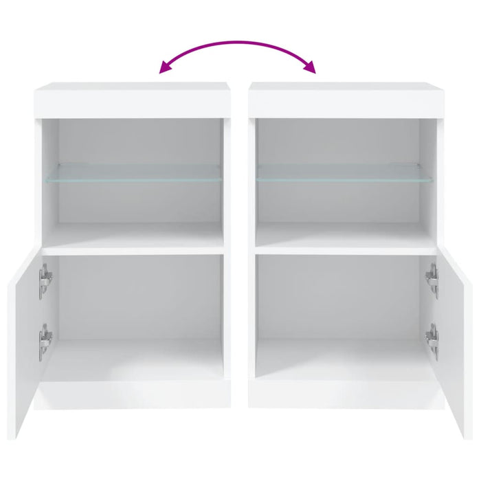 Credenza con Luci LED Bianca 41x37x67 cm 836679