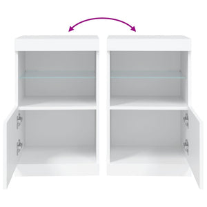 Credenza con Luci LED Bianca 41x37x67 cm 836679