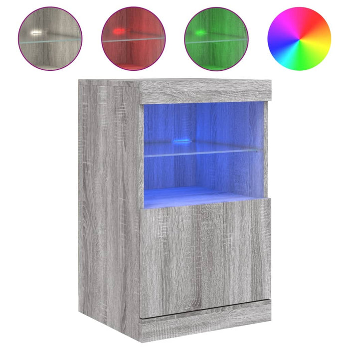Credenza con Luci LED Grigio Sonoma 41x37x67 cm 836684