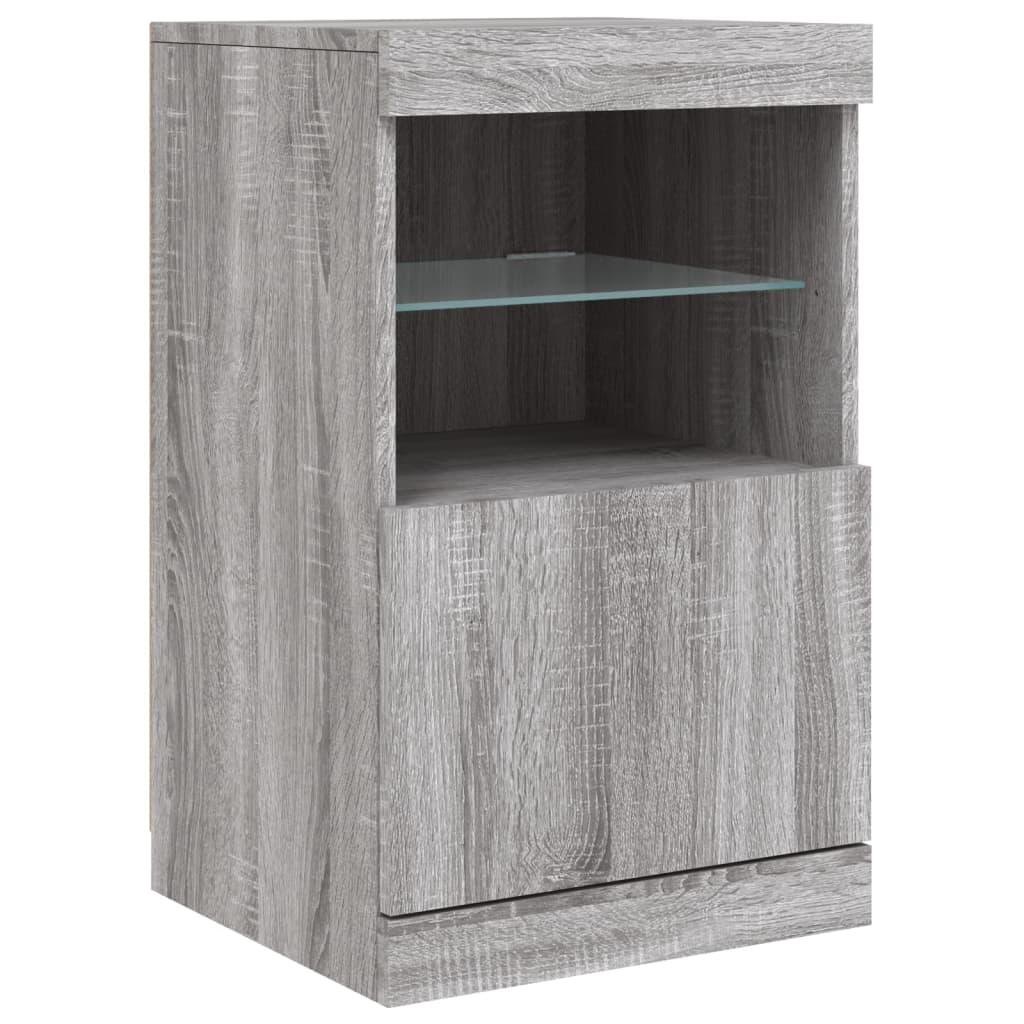 Credenza con Luci LED Grigio Sonoma 41x37x67 cm 836684