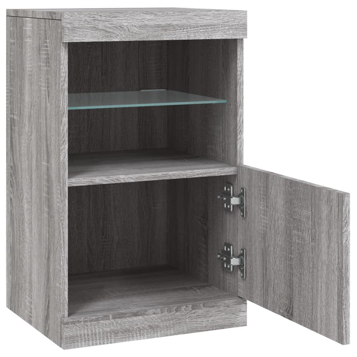 Credenza con Luci LED Grigio Sonoma 41x37x67 cm 836684