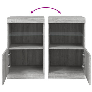 Credenza con Luci LED Grigio Sonoma 41x37x67 cm 836684