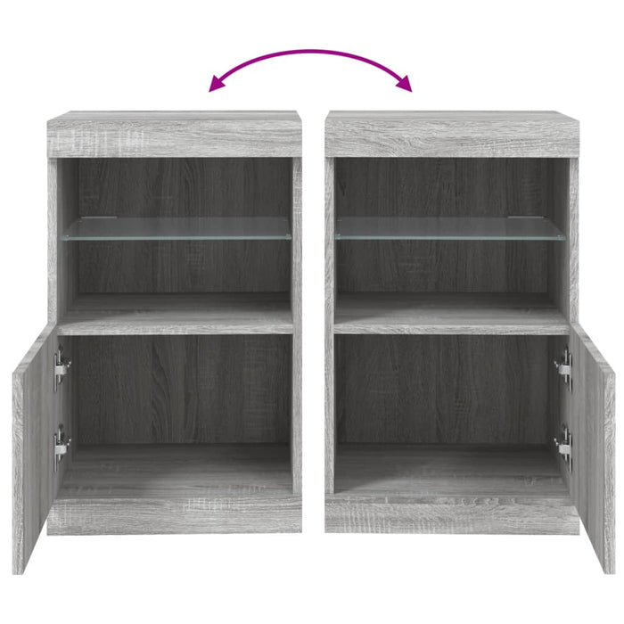 Credenza con Luci LED Grigio Sonoma 41x37x67 cm 836684