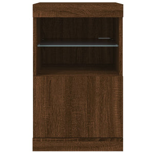 Credenza con Luci LED Rovere Marrone 41x37x67 cm 836685