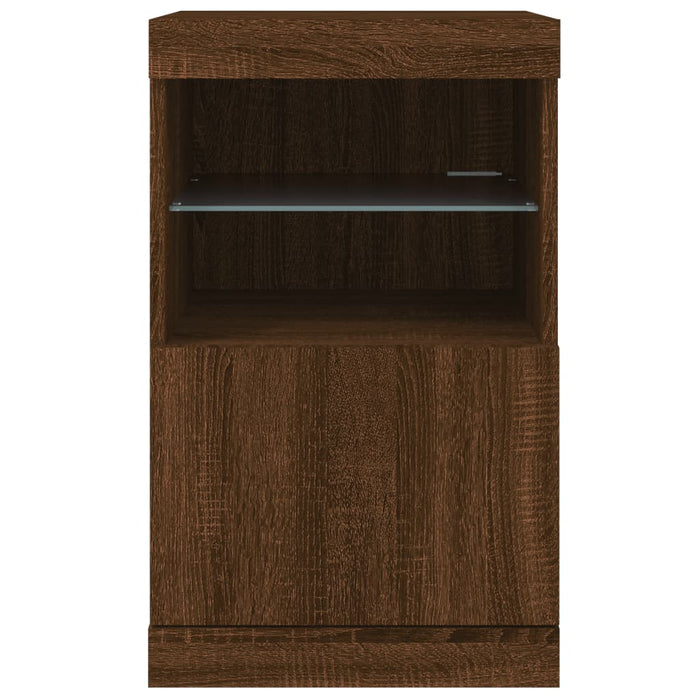 Credenza con Luci LED Rovere Marrone 41x37x67 cm 836685