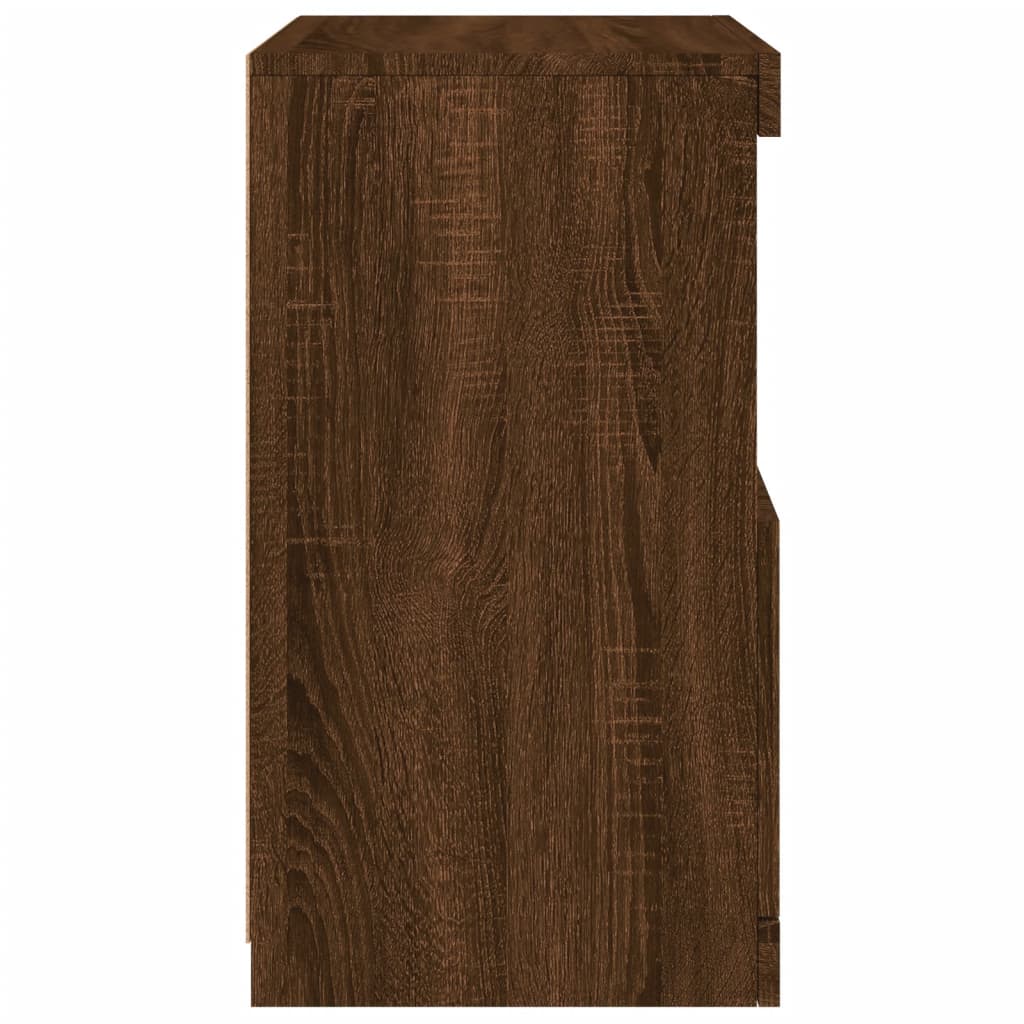 Credenza con Luci LED Rovere Marrone 41x37x67 cm 836685