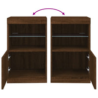 Credenza con Luci LED Rovere Marrone 41x37x67 cm 836685