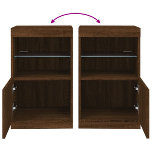 Credenza con Luci LED Rovere Marrone 41x37x67 cm 836685