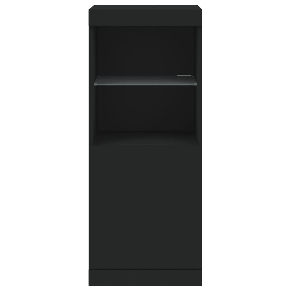 Credenza con Luci -Buffet-Armadio da cucina Nera 41x37x100 cm 685070
