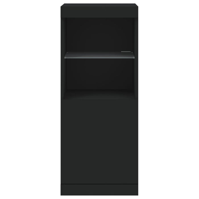 Credenza con Luci -Buffet-Armadio da cucina Nera 41x37x100 cm 685070