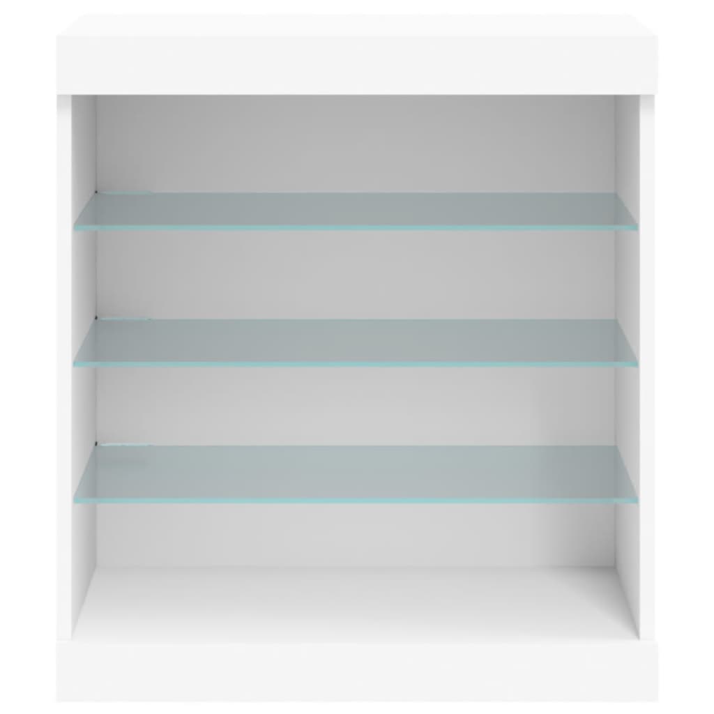 Credenza cassettiera cassettiera mobile contenitore organizer cucina soggiorno soggiorno con luci a LED 60,5 x 37 x 67 cm bianco 02_0029856