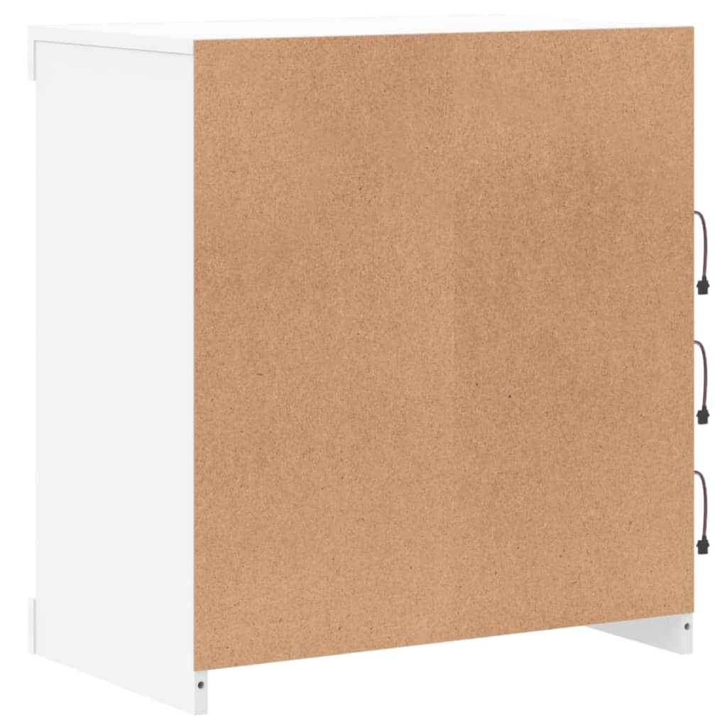 Credenza cassettiera cassettiera mobile contenitore organizer cucina soggiorno soggiorno con luci a LED 60,5 x 37 x 67 cm bianco 02_0029856