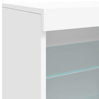 Credenza cassettiera cassettiera mobile contenitore organizer cucina soggiorno soggiorno con luci a LED 60,5 x 37 x 67 cm bianco 02_0029856