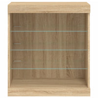 Credenza con Luci LED Rovere Sonoma 60,5x37x67 cm