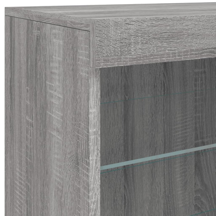 Credenza con Luci LED Grigio Sonoma 60,5x37x67 cm 836698