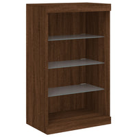 Credenza con Luci LED Rovere Marrone 60,5x37x100 cm 836713