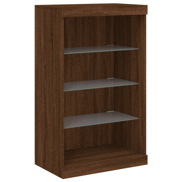 Credenza con Luci LED Rovere Marrone 60,5x37x100 cm 836713