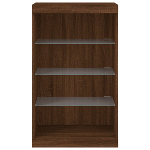 Credenza con Luci LED Rovere Marrone 60,5x37x100 cm 836713