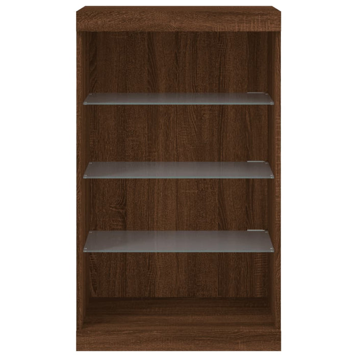 Credenza con Luci LED Rovere Marrone 60,5x37x100 cm 836713