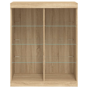 Credenza con Luci LED Rovere Sonoma 81x37x100 cm 836716