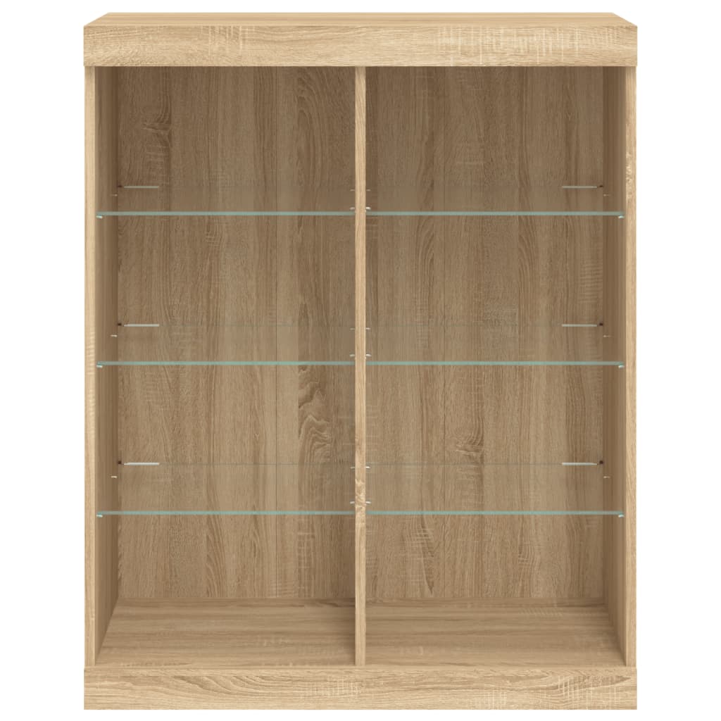 Credenza con Luci LED Rovere Sonoma 81x37x100 cm 836716