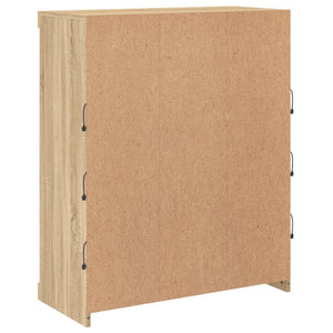 Credenza cassettiera mobile contenitore organizer cucina soggiorno salotto con luci LED sonoma 81 x 37 x 100 cm marrone 02_0029970