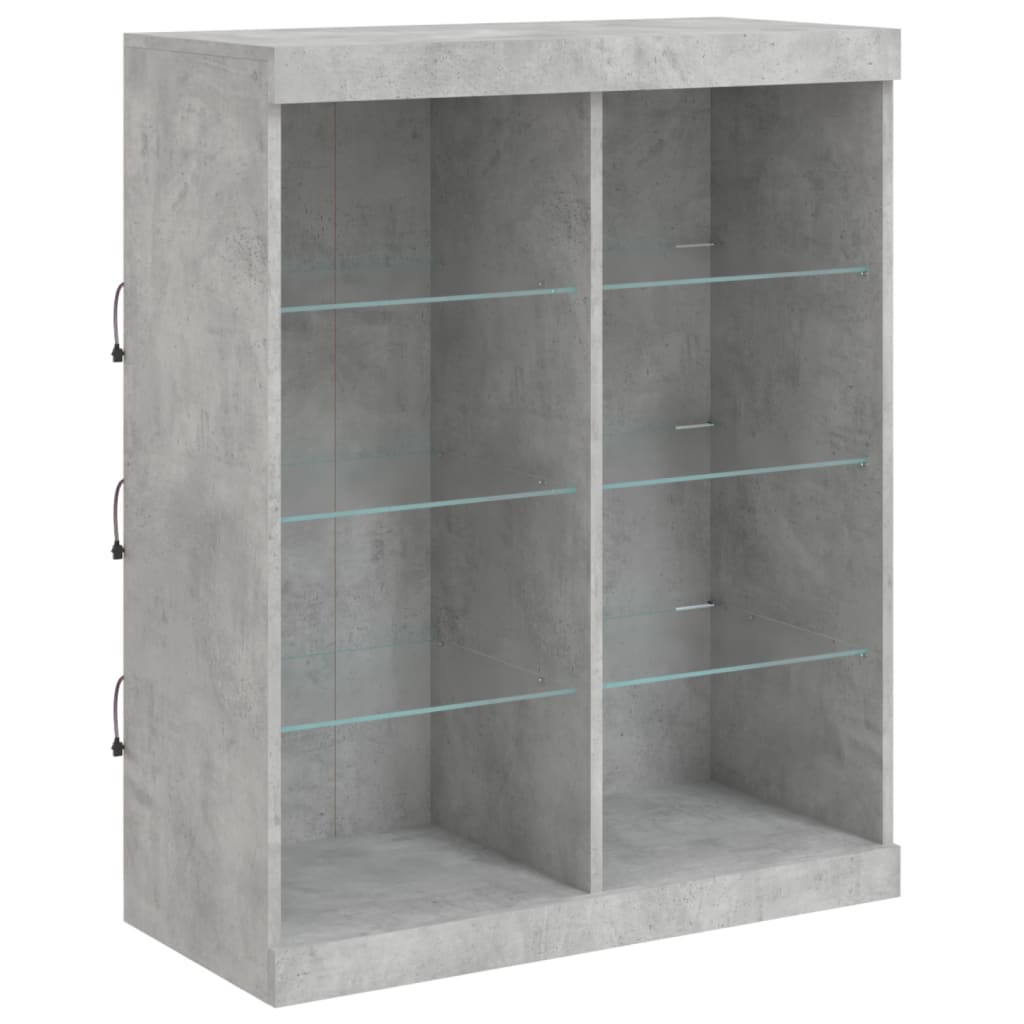 Credenza con Luci LED Grigio Cemento 81x37x100 cm 836717