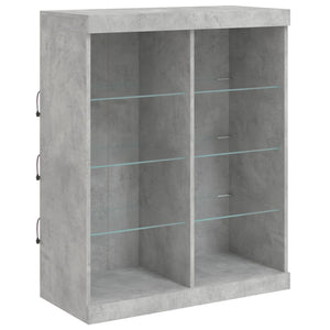 Credenza cassettiera mobile contenitore organizer cucina soggiorno salotto con luci LED 81 x 37 x 100 cm grigio 02_0030008