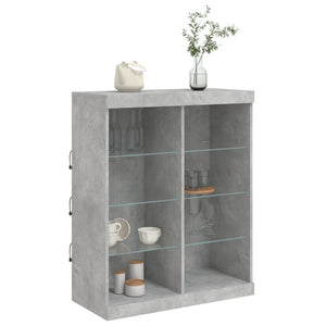 Credenza con Luci LED Grigio Cemento 81x37x100 cm 836717