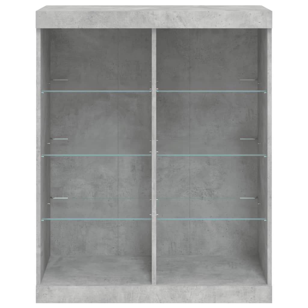 Credenza cassettiera mobile contenitore organizer cucina soggiorno salotto con luci LED 81 x 37 x 100 cm grigio 02_0030008