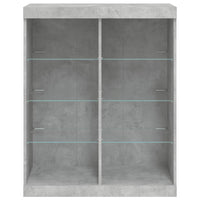 Credenza cassettiera mobile contenitore organizer cucina soggiorno salotto con luci LED 81 x 37 x 100 cm grigio 02_0030008