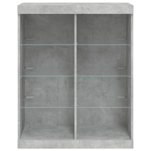 Credenza cassettiera mobile contenitore organizer cucina soggiorno salotto con luci LED 81 x 37 x 100 cm grigio 02_0030008