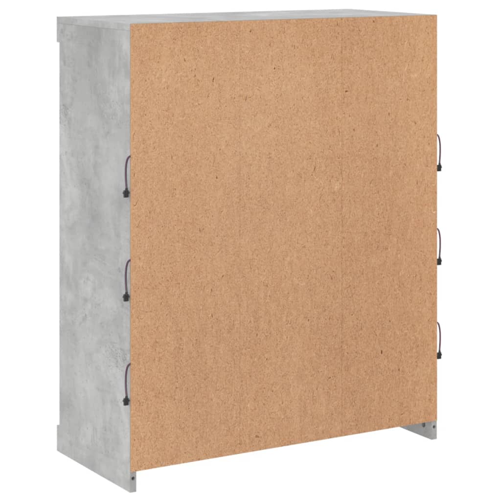 Credenza con Luci LED Grigio Cemento 81x37x100 cm 836717