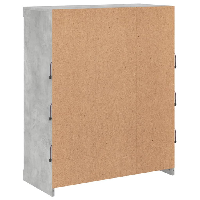 Credenza con Luci LED Grigio Cemento 81x37x100 cm 836717