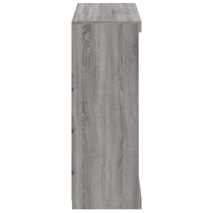 Credenza cassettiera mobile contenitore organizer cucina soggiorno salotto con luci LED sonoma 81 x 37 x 100 cm grigio 02_0030083