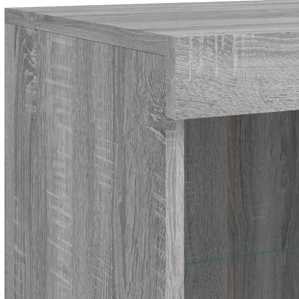 Credenza con Luci LED Grigio Sonoma 81x37x100 cm